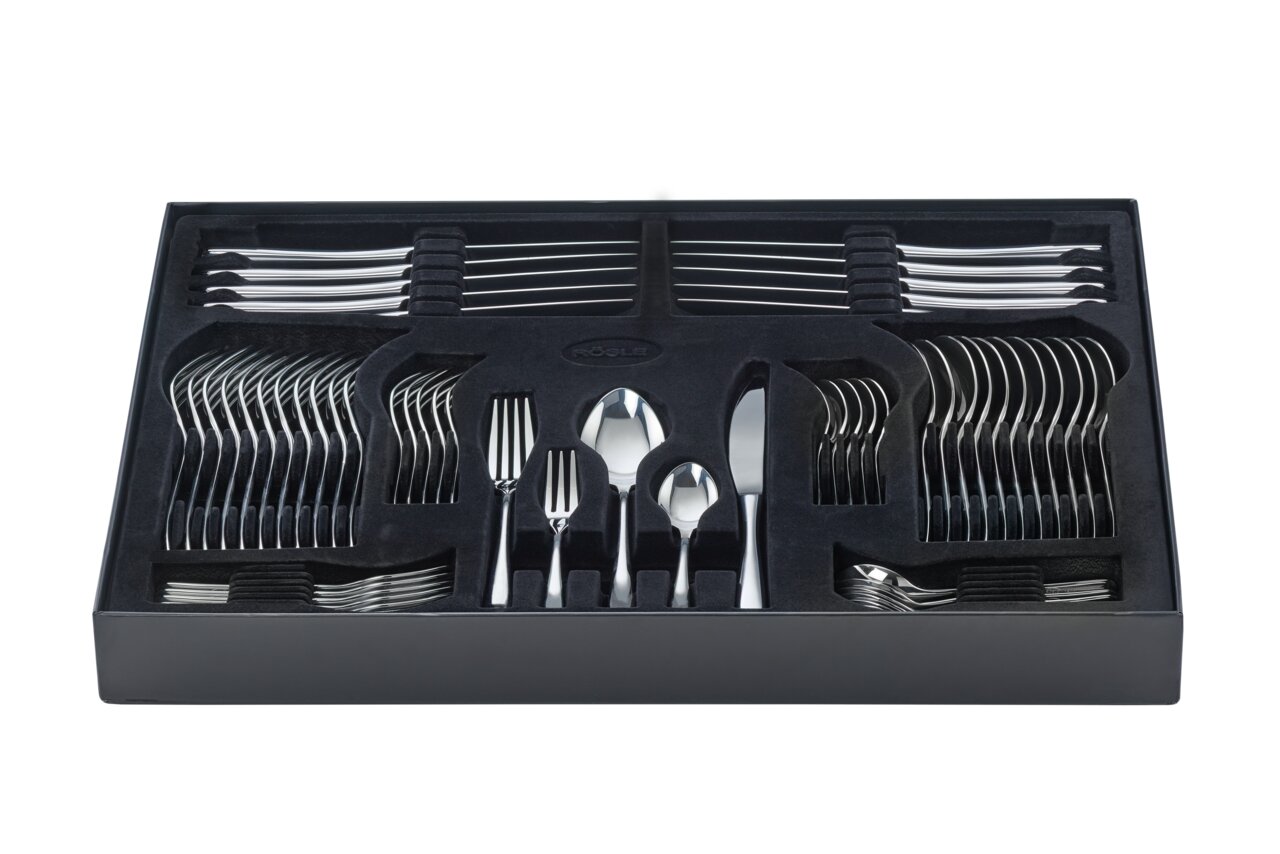 Besteck-Set Passion 60-tlg. in schwarzer Box, Ansicht von oben