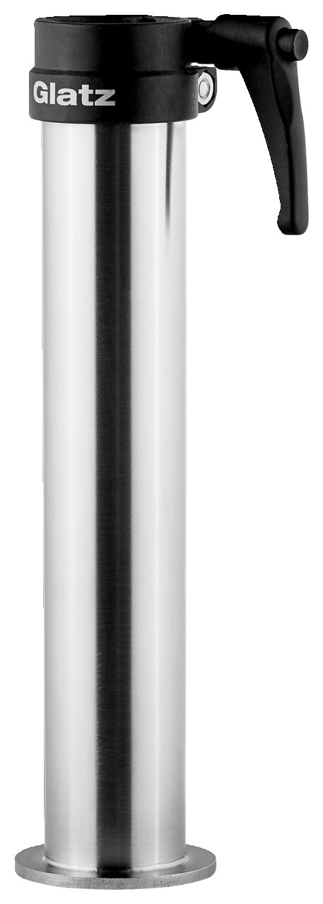 Glatz Standrohr Z Silbernes Standrohr mit schwarzem Hebel, seitliche Perspektive