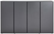 Moderner, grauer Schuhschrank mit vier Türen, Frontalansicht