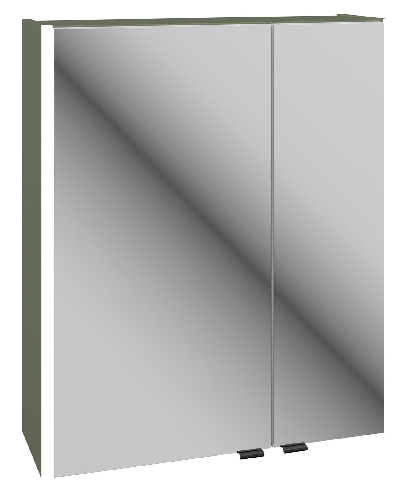 Spiegelschrank mit zwei Türen, seitliche Perspektive