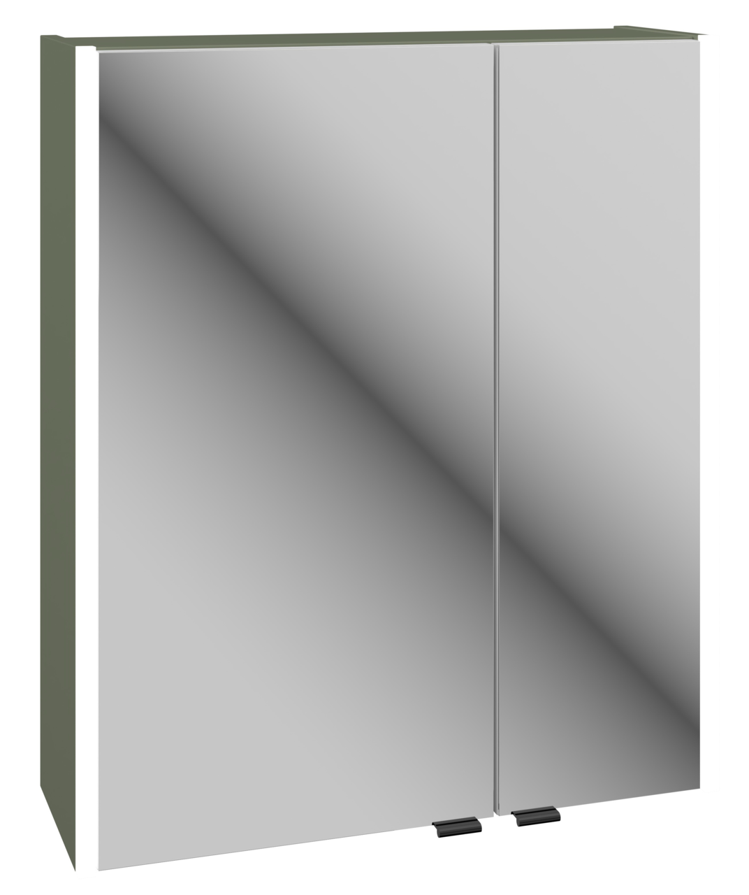 Spiegelschrank mit zwei Türen, seitliche Perspektive