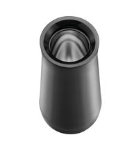 Schwarzer Isolierbecher mit glänzendem Rand, Ansicht von oben