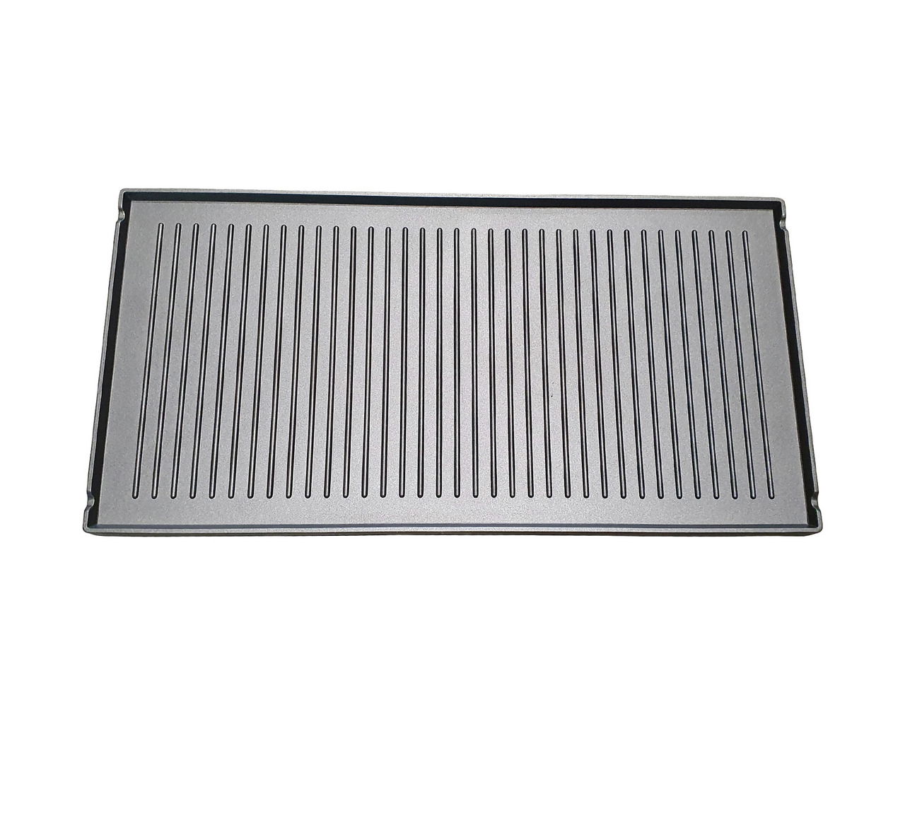 Rechteckige Grillplatte mit Rillen, Draufsicht