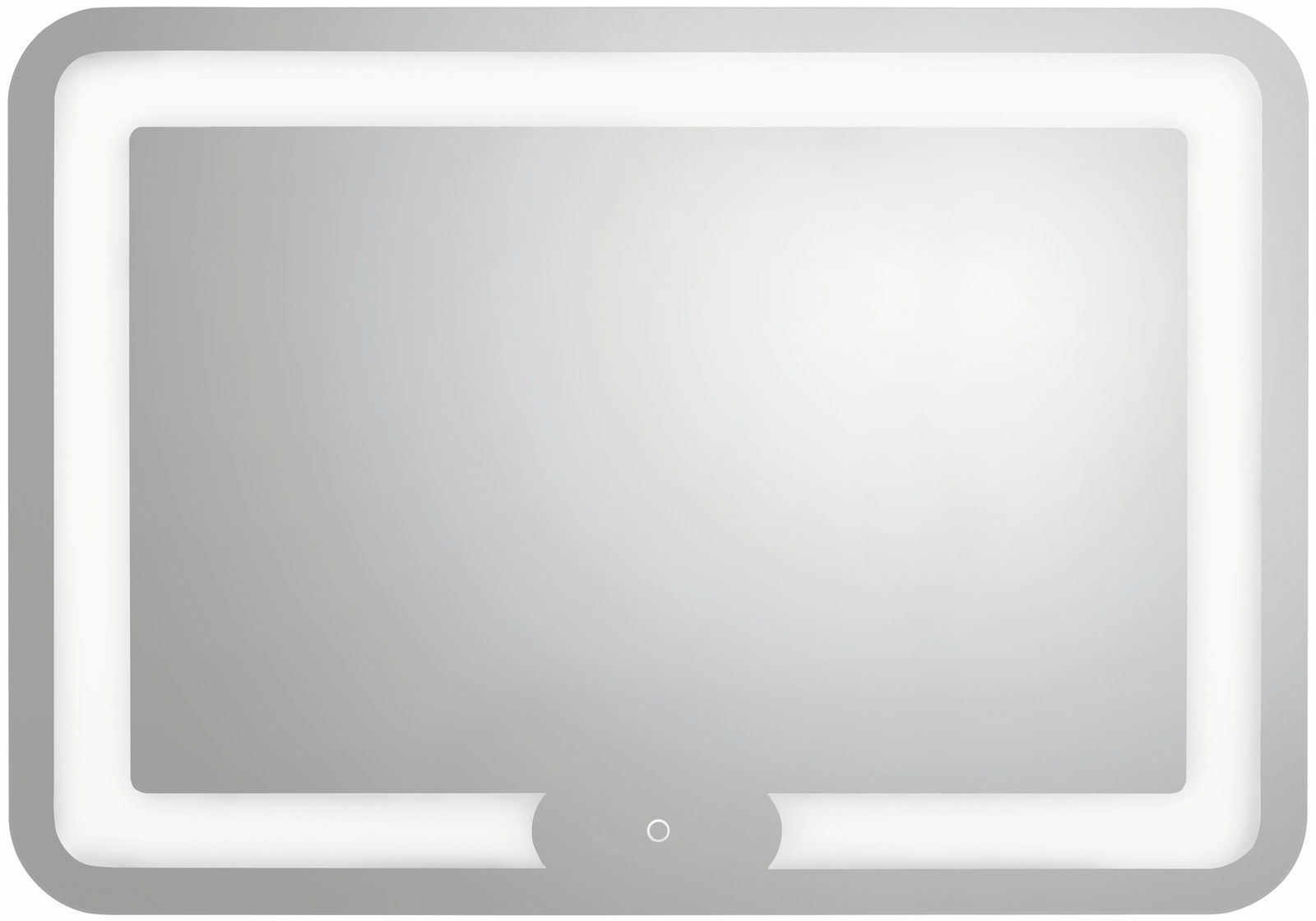 Zurbrüggen LED-Lichtspiegel ROUNDLIGHT Rechteckiger LED-Lichtspiegel mit umlaufender Beleuchtung, Frontalansicht