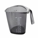 Transparenter Messbecher mit 1 Liter Fassungsvermögen, seitliche Skala, seitliche Perspektive