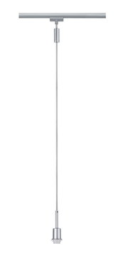 Silbernes Basispendel in Frontalansicht, hängend an einer Schiene.