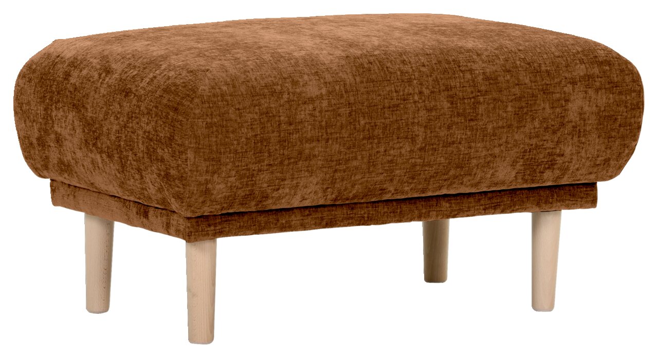 Z2 Hocker POWER Brauner Hocker mit Holzbeinen, seitliche Perspektive
