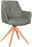 Novel Armlehnstuhl MEDUSA Grauer Armlehnstuhl mit Holzbeinen, seitliche Perspektive