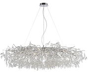 Moderner Kronleuchter RICICLE mit funkelnden Kristallen, seitliche Perspektive