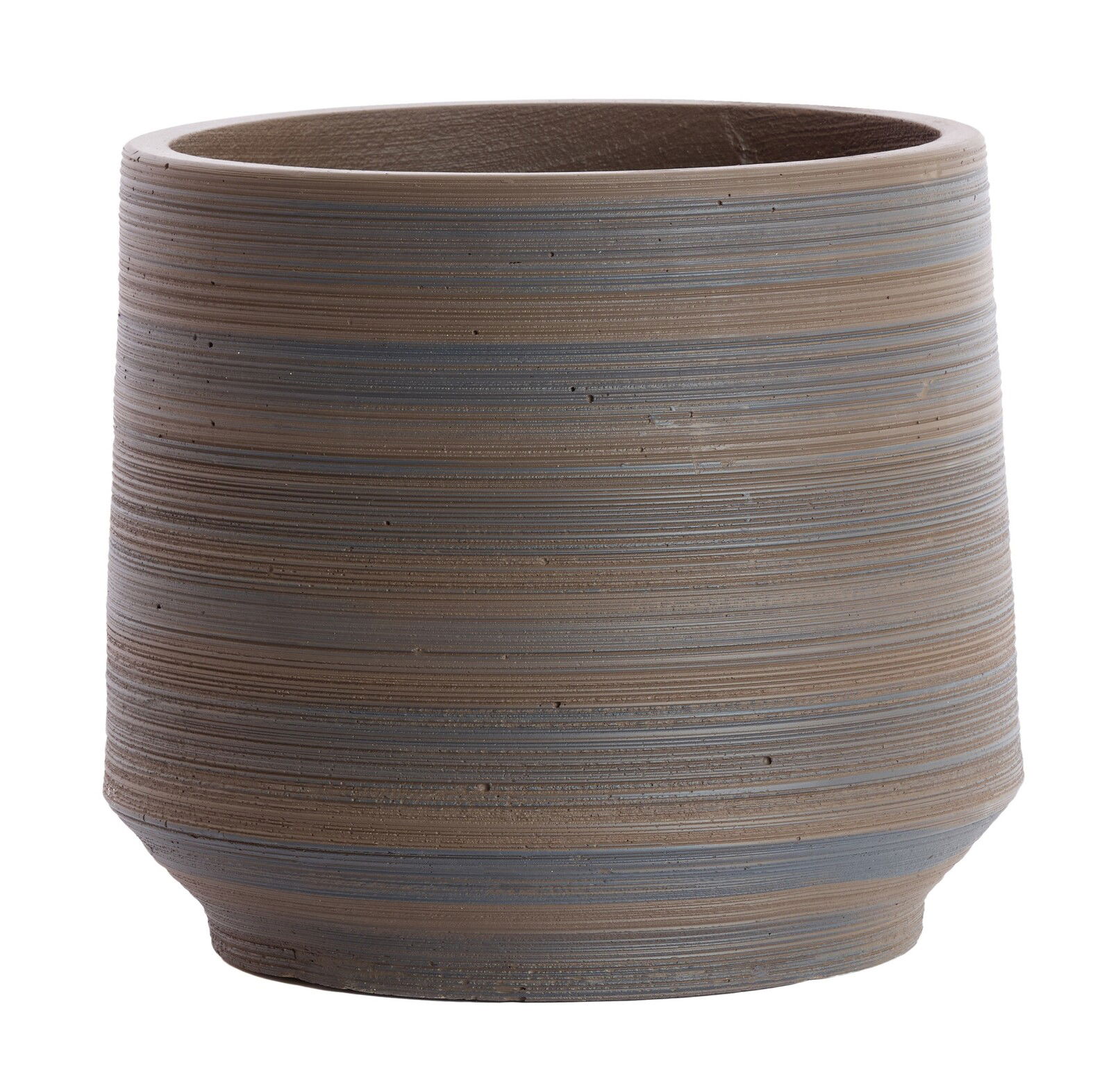 Light&Living Vase EOWYN Keramikvase mit horizontalen Streifen in Braun- und Grautönen, seitliche Perspektive