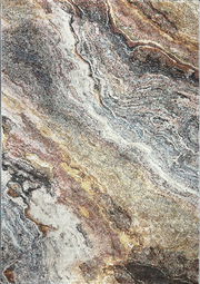 Teppich mit marmoriertem Muster in Erdtönen, Draufsicht