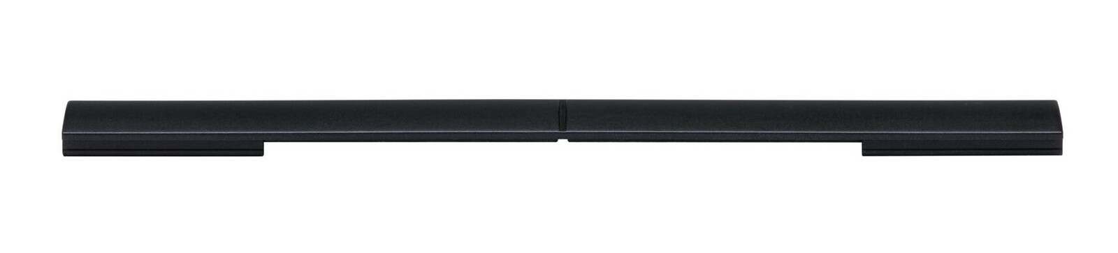 Schwarzer Cover Connector für URAIL-System, seitliche Perspektive