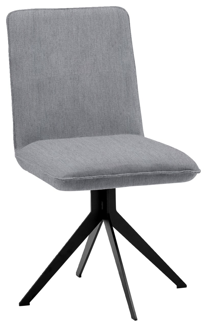 Voleo Stuhl MALIBU Grauer Stuhl mit schwarzem Metallgestell, seitliche Perspektive