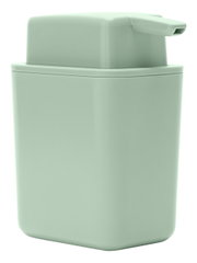Mintgroene zeepdispenser van kunststof, zijaanzicht