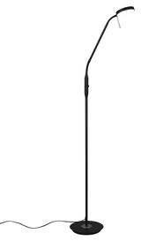 Stehleuchte mit LED-Touch-Funktion, Modell MONZA, 12W, in schwarzer Farbe, seitliche Perspektive