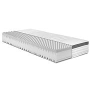 Kaltschaummatratze H3 in seitlicher Perspektive mit wellenförmiger Oberfläche und Schaumstoffkern