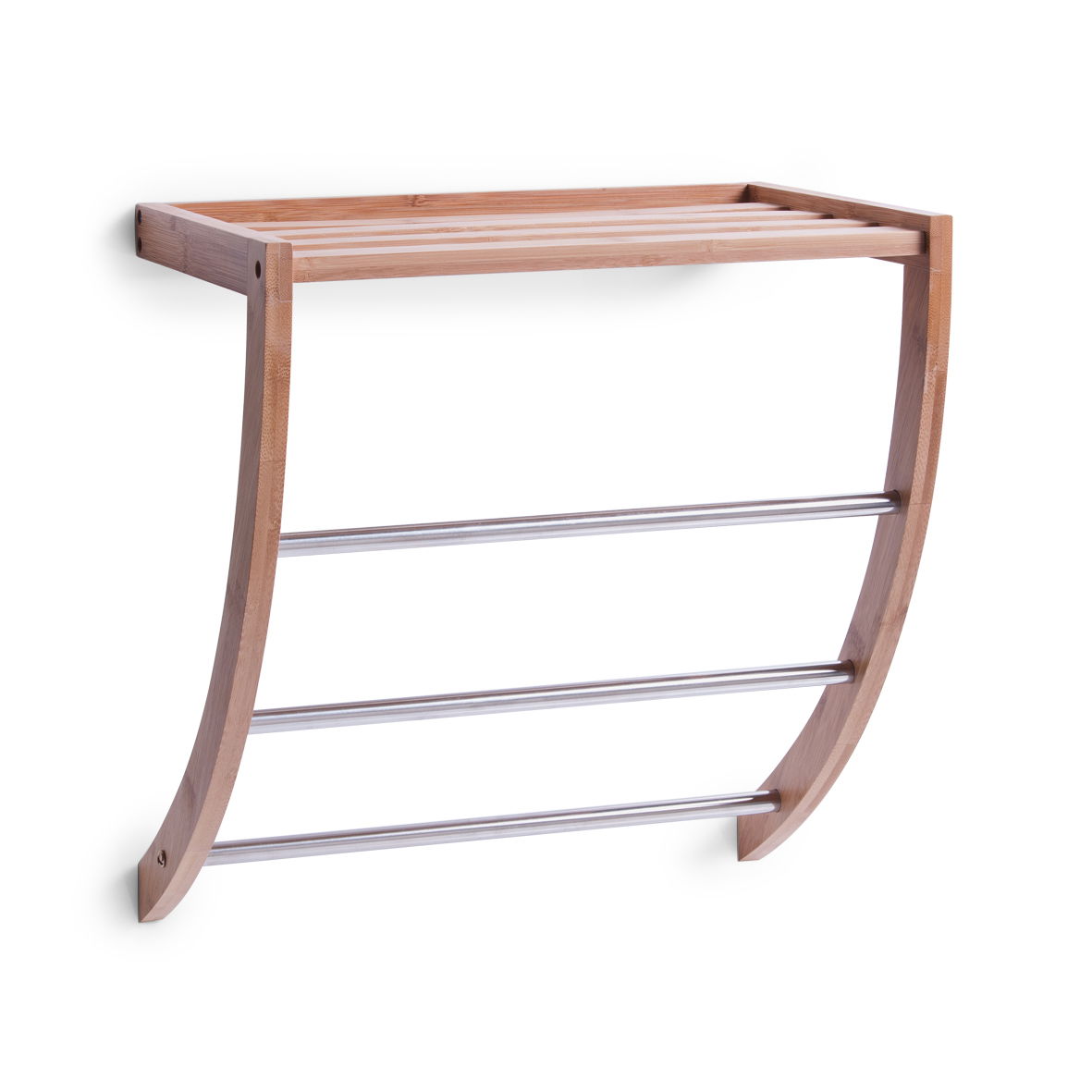 Zeller Present Handtuchregal Handtuchregal aus Holz und Metall, seitliche Perspektive