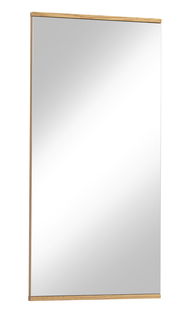 Rechteckiger Spiegel mit Holzrahmen, seitliche Perspektive
