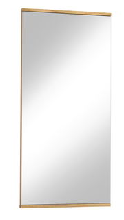 Rechteckiger Spiegel mit Holzrahmen, seitliche Perspektive