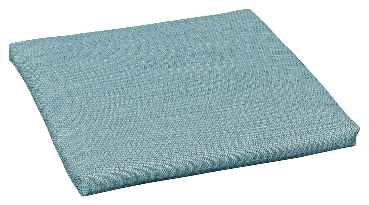 Schwienhorst Hockerauflage LEXA BLUE Hockerauflage in hellblauer Farbe, aus seitlicher Perspektive fotografiert