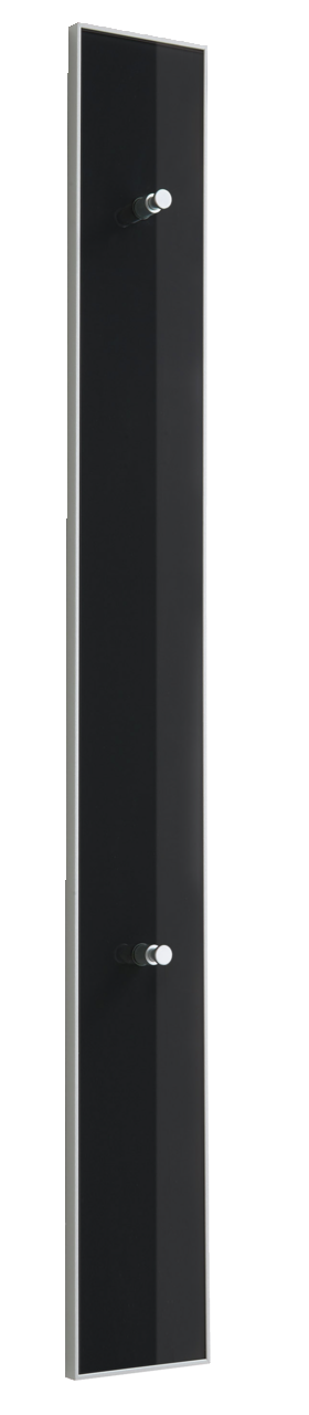 VOSS Paneel-Leiste SANTINA Schwarze Paneel-Leiste mit zwei silbernen Haken, seitliche Perspektive