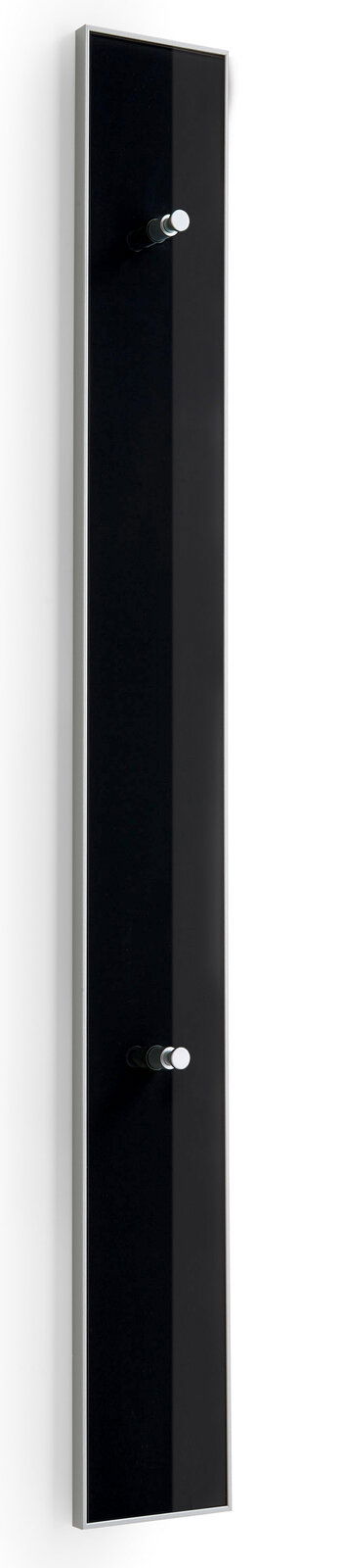 VOSS Paneel-Leiste SANTINA Schwarze Paneel-Leiste mit zwei silbernen Haken, seitliche Perspektive