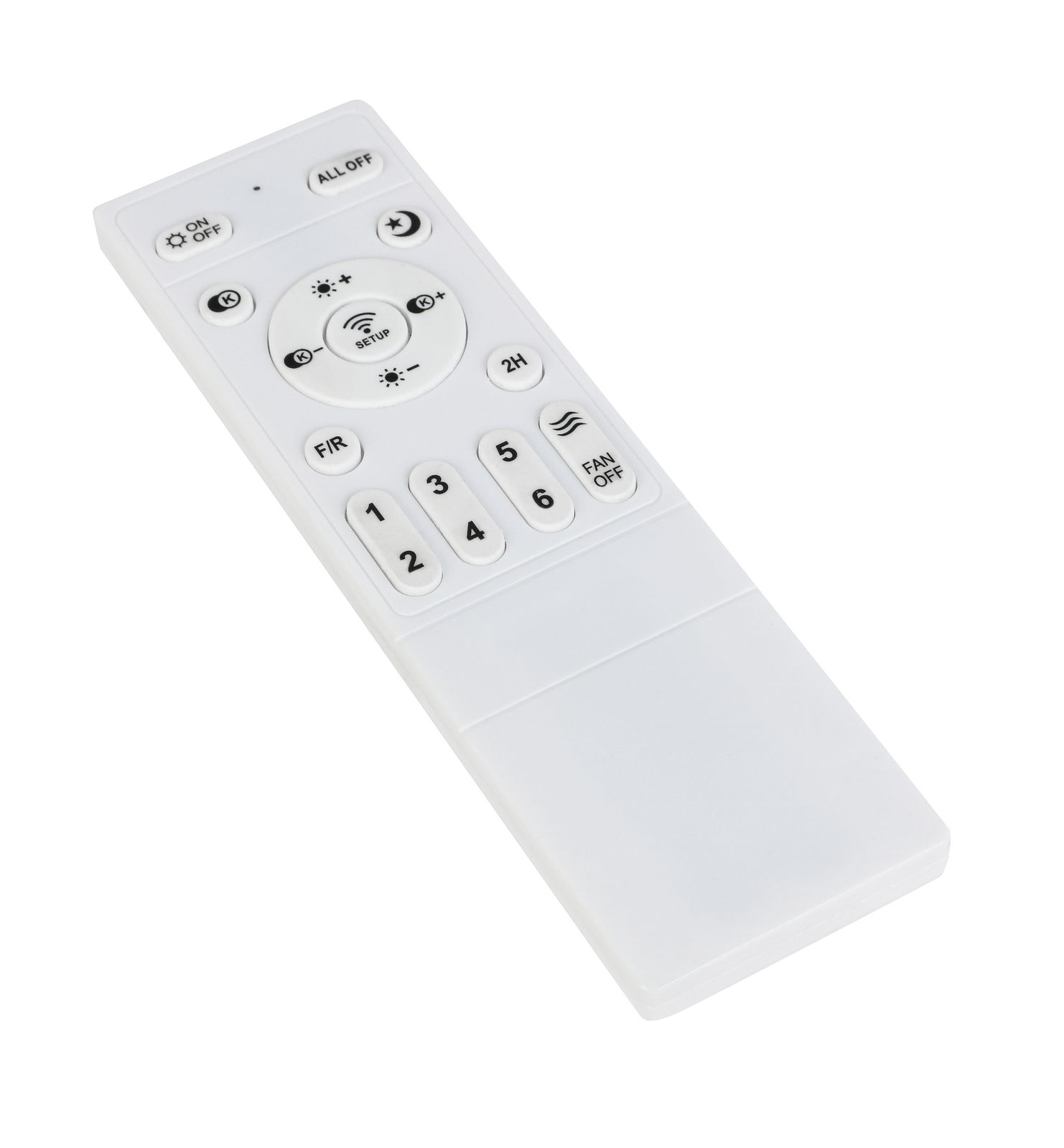 Weiße Fernbedienung für Deckenventilator, Draufsicht