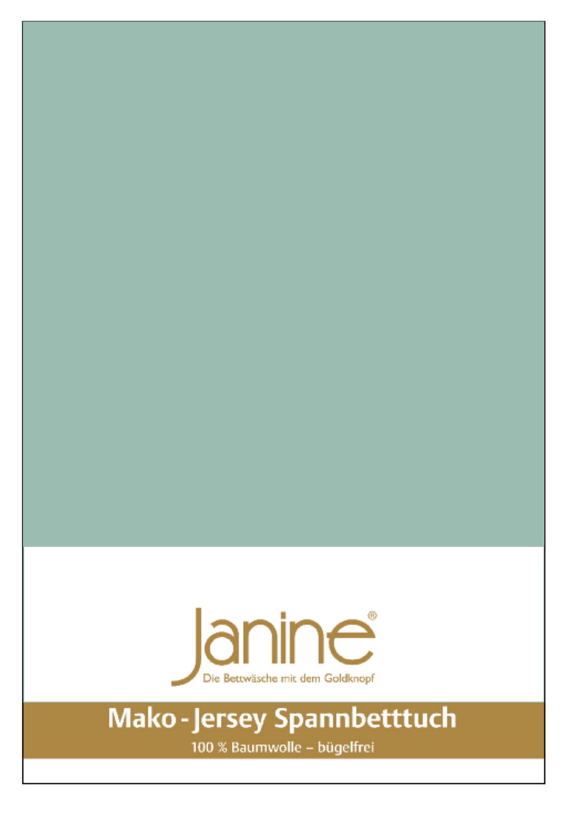 Jersey-Spannbetttuch in Mintgrün, 100x200cm, aus 100% Baumwolle, bügelfrei, Vorderansicht