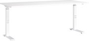 Höhenverstellbarer Schreibtisch in Weiß, seitliche Perspektive