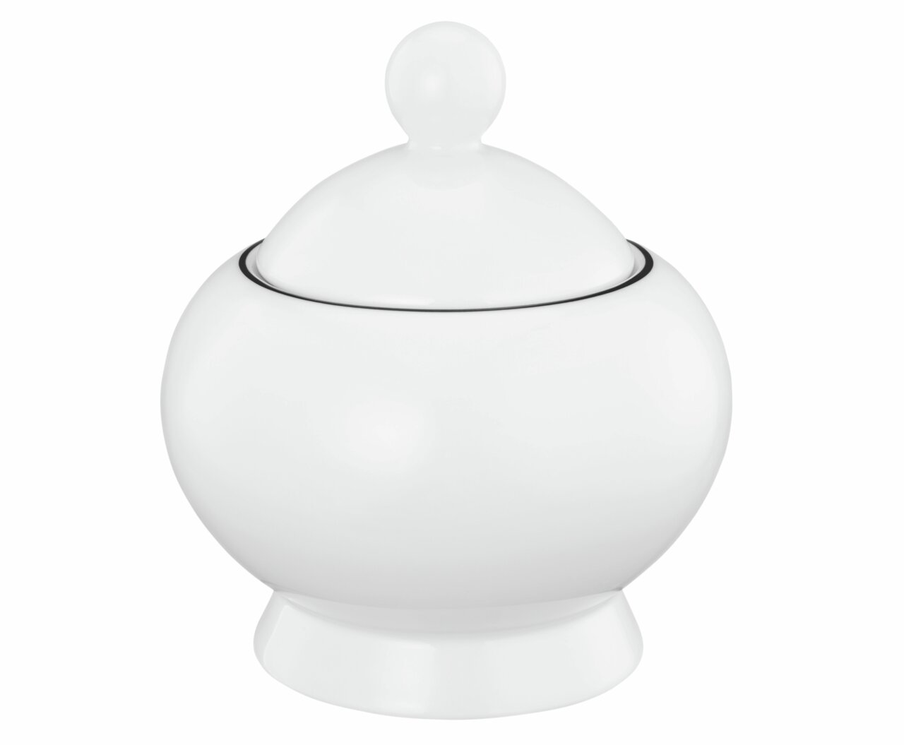 Weiße Zuckerdose Lido für 6 Personen, seitliche Perspektive