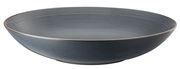 Tiefer Teller, 28 cm, in seitlicher Perspektive, dunkelgrau mit feiner Rillenstruktur.