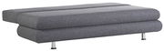 Graues Funktionssofa REUTLINGEN in seitlicher Perspektive, ausgeklappt als Bett.