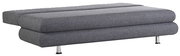 Graues Funktionssofa REUTLINGEN in seitlicher Perspektive, ausgeklappt als Bett.