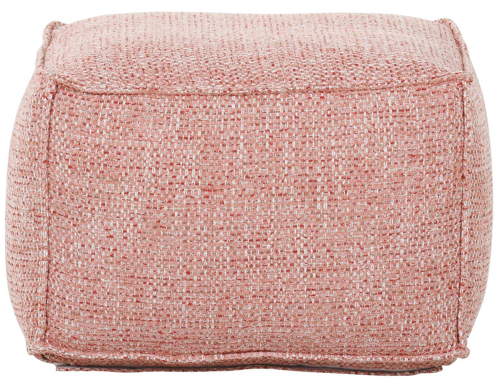 Hocker in rosa Stoff, Vorderansicht