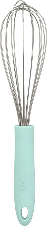 Schneebesen mit mintfarbenem Griff, frontal abgebildet