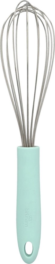 Schneebesen mit mintfarbenem Griff, frontal abgebildet