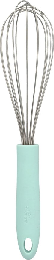 Schneebesen mit mintfarbenem Griff, frontal abgebildet