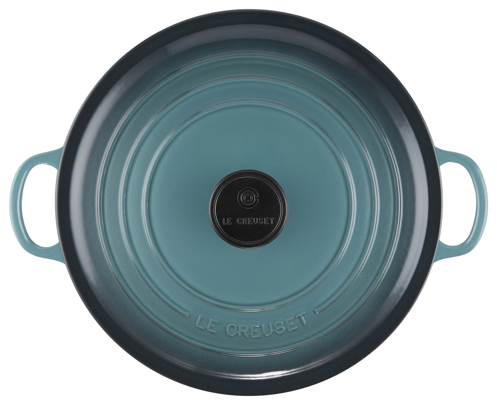 Bräter 26cm Ocean von oben mit zwei Griffen und schwarzem Knauf