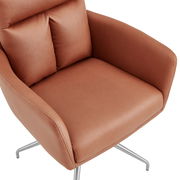 Brauner Armlehnstuhl mit Metallbeinen, Ansicht von oben