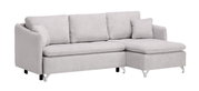 Helles Ecksofa mit Ottomane, Ansicht von vorne.
