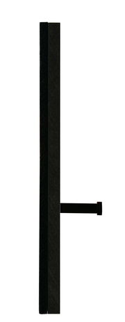 Seitenansicht einer schwarzen Garderobenleiste mit einem Haken, Modell XORA Garderobenleiste GRACE.