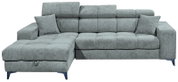 Graues Ecksofa mit zwei Kissen, Vorderansicht