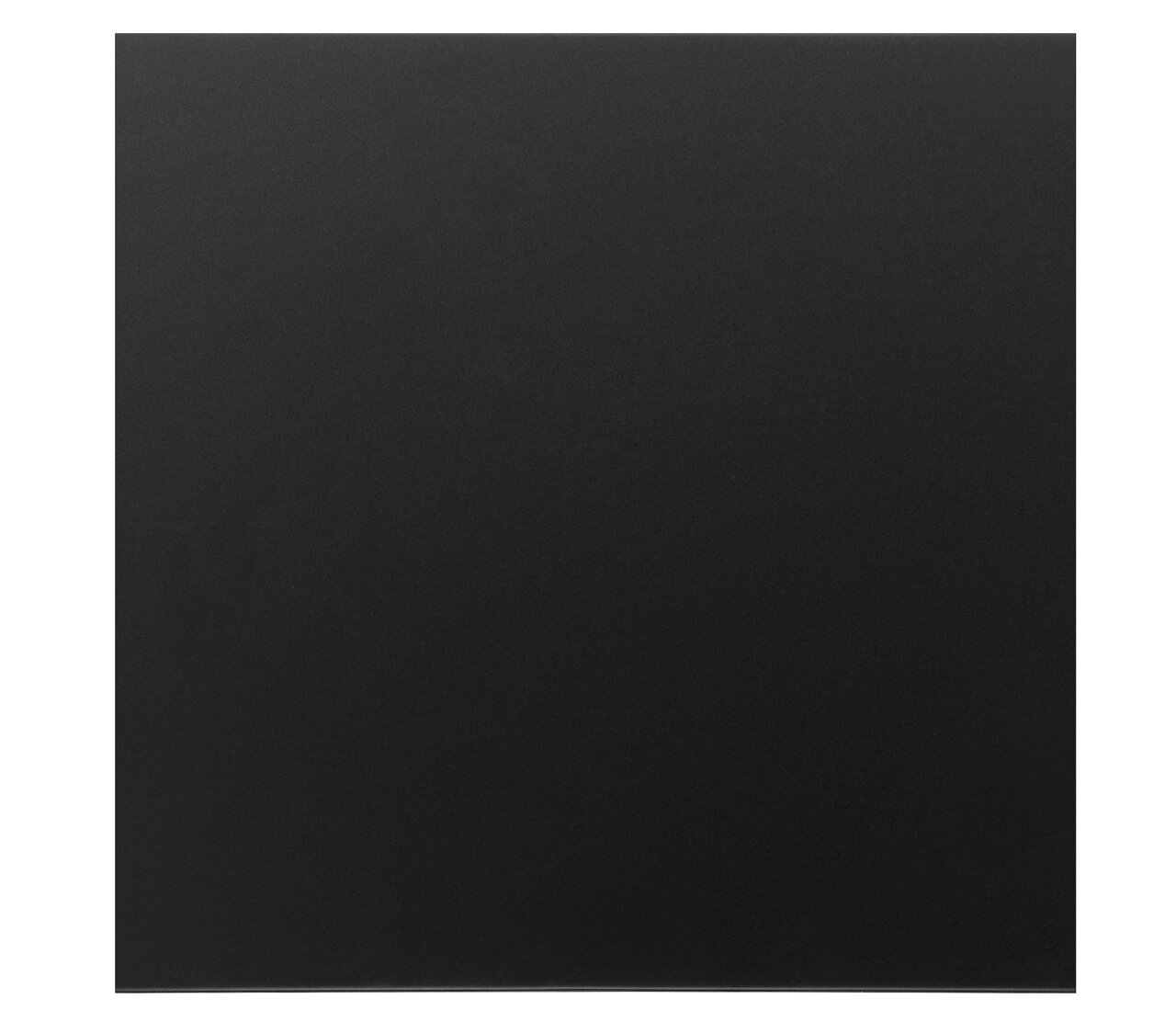 Draufsicht auf eine schwarze quadratische Tischplatte.