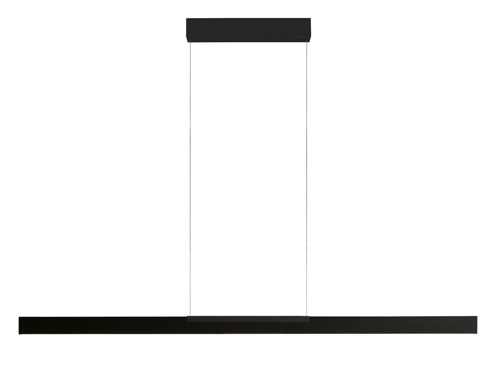 Moderne schwarze Pendelleuchte MODUS, seitliche Perspektive