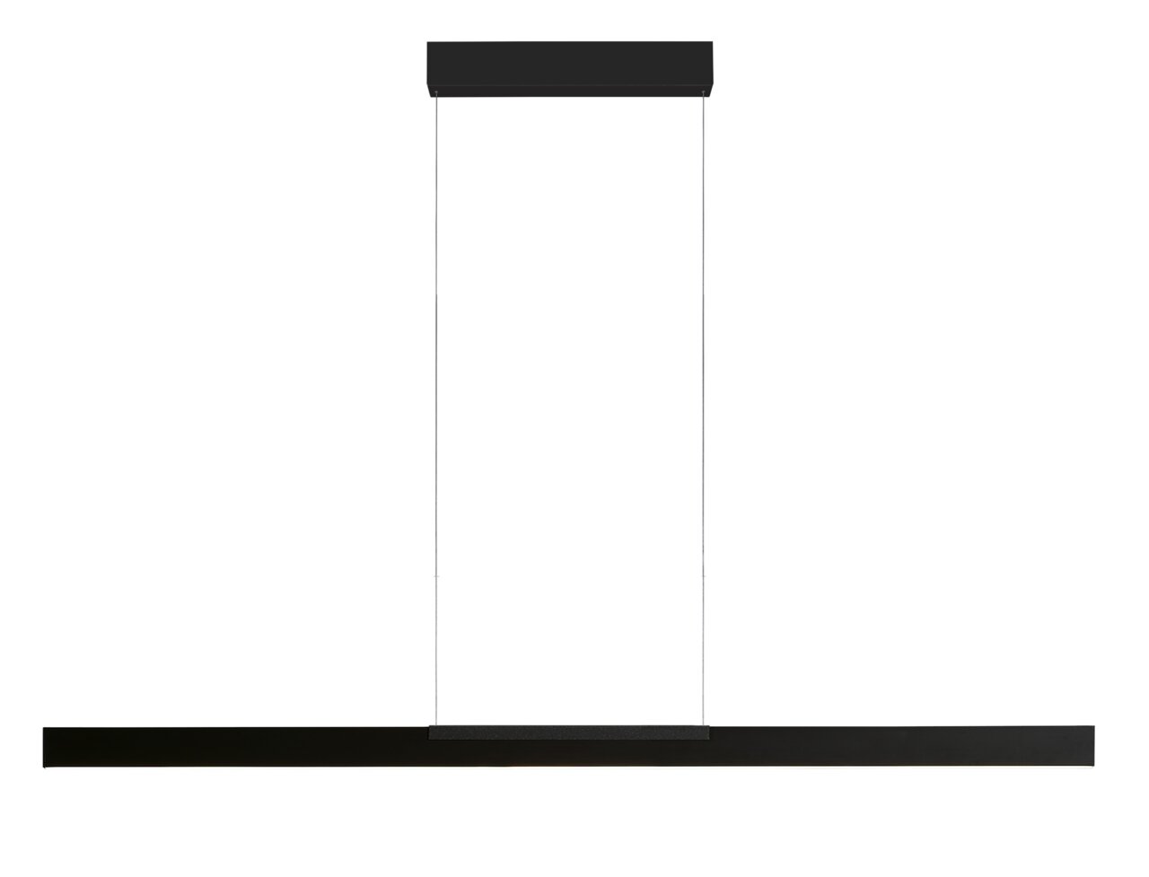 Moderne zwarte hanglamp MODUS, zijaanzicht