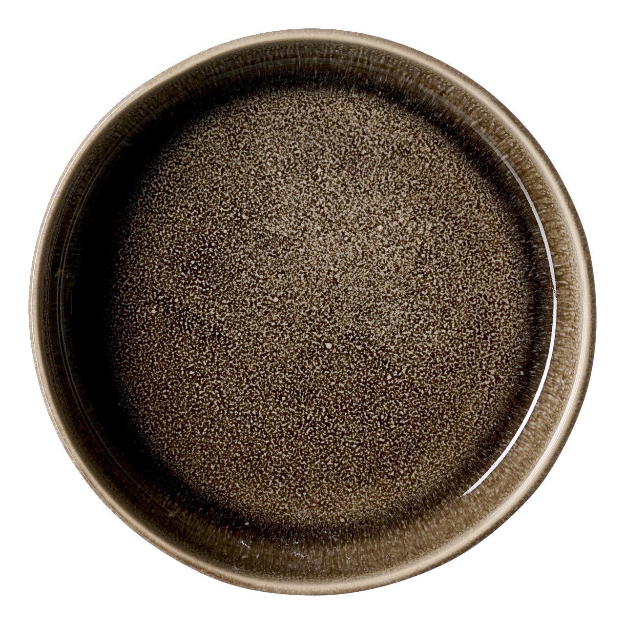 Beilagenteller 16cm in brauner Keramikoptik, Draufsicht