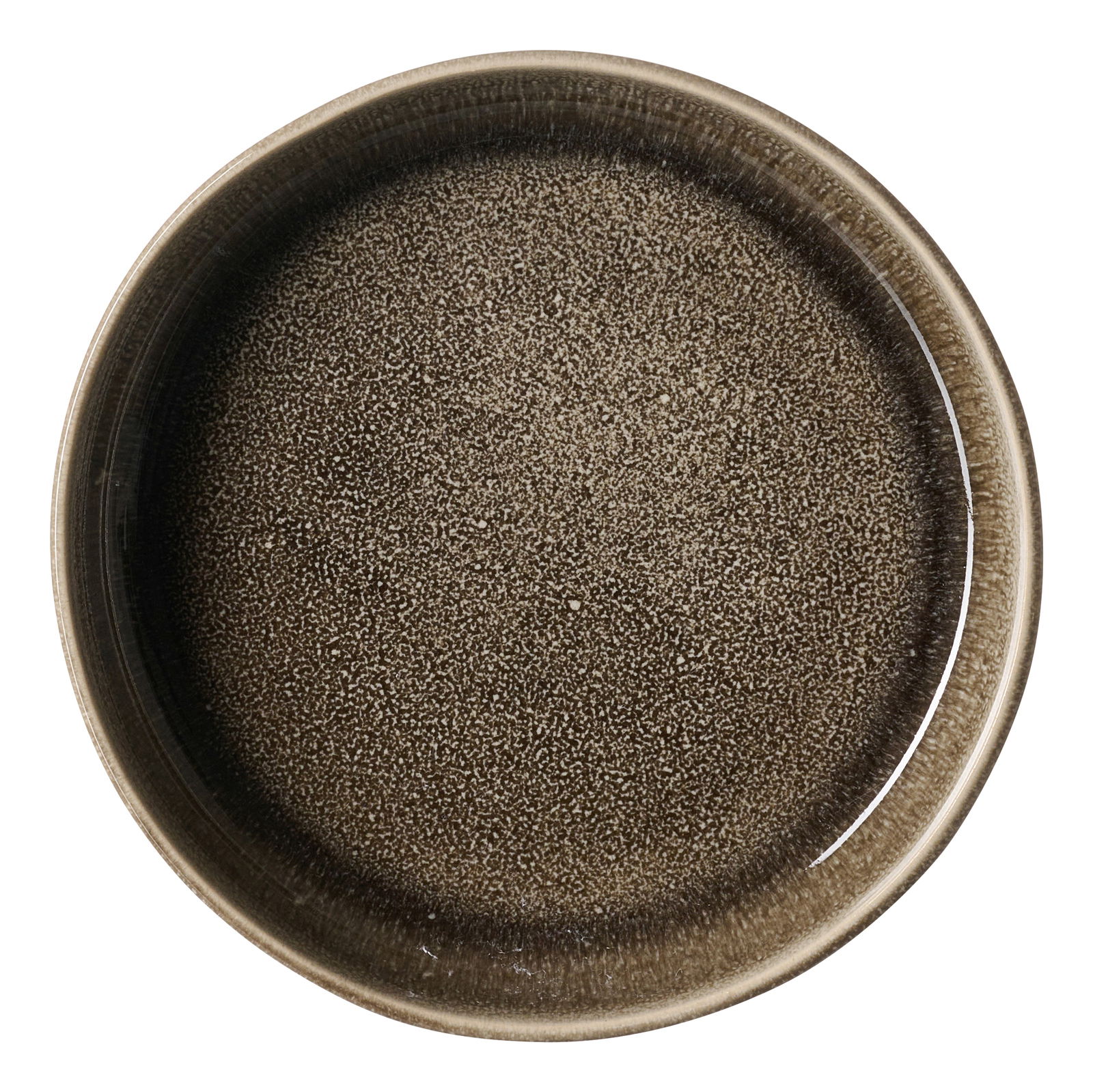 Beilagenteller 16cm in brauner Keramikoptik, Draufsicht