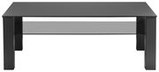 Moderner schwarzer Couchtisch XORA Tisch ROMINA in Frontalansicht