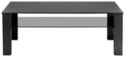 Moderner schwarzer Couchtisch XORA Tisch ROMINA in Frontalansicht