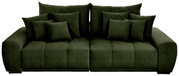 Großes, grünes Big-Sofa mit mehreren Kissen, Vorderansicht